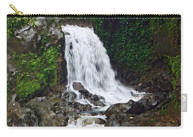 Pamela Walton Zip Pouch featuring the photograph Mini Waterfall #2 by Pamela Walton