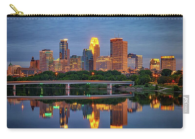 Minnesota Zip Pouch featuring the photograph Minneapolis Twilight #1 by Rick Berk