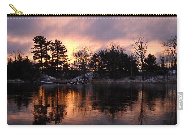 Mississippi River Zip Pouch featuring the photograph Mississippi River Dawn Light #1 by Kent Lorentzen