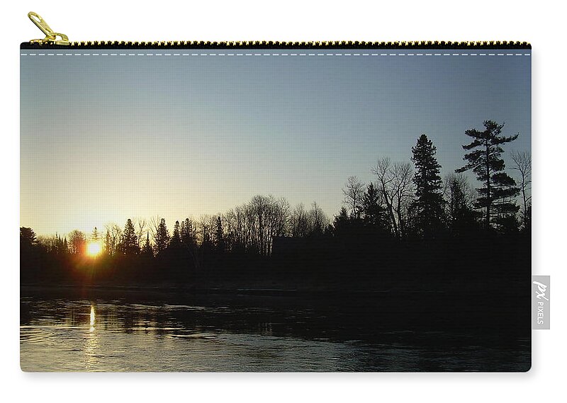 Mississippi River Zip Pouch featuring the photograph Mississippi river Sunrise reflection #1 by Kent Lorentzen