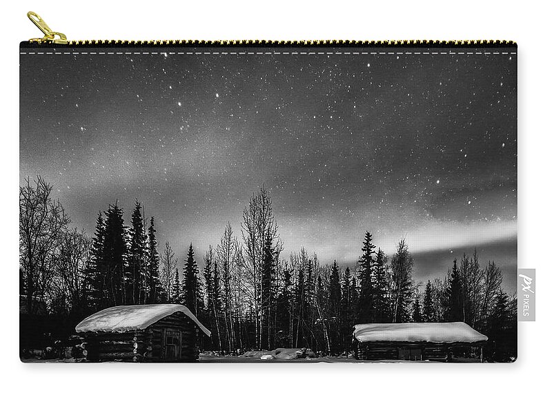 Alaska Carry-all Pouch featuring the photograph Moonlight and Aurora by John Roach