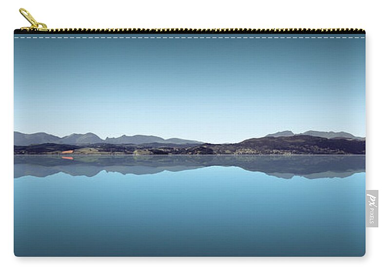 Grange Over Sands Zip Pouch featuring the digital art Morning View Across the Bay #1 by Joe Tamassy