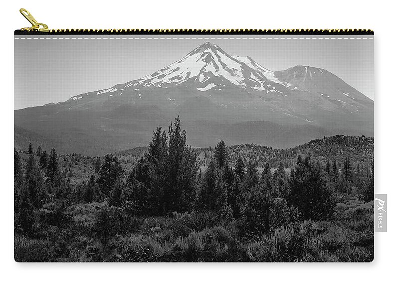 Mountain Zip Pouch featuring the photograph Mount Shasta and Shastina #1 by Frank Wilson