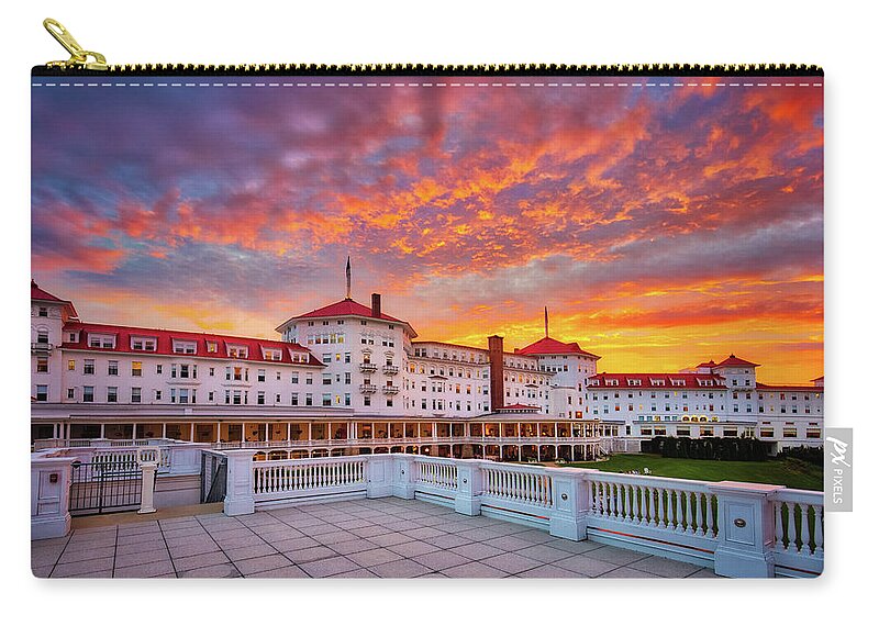 Bretton Woods Zip Pouch featuring the photograph Mount Washington Hotel #2 by Robert Clifford