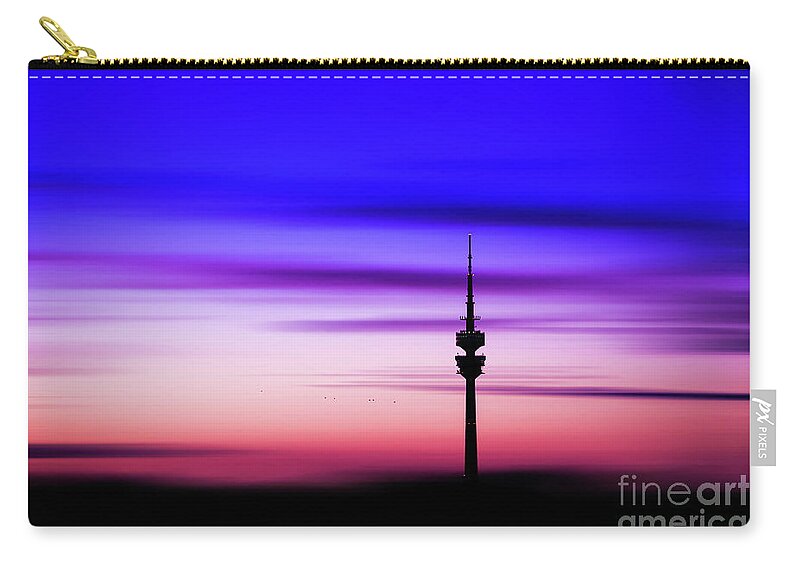 Bavaria Carry-all Pouch featuring the photograph Munich - Olympiaturm at sunset by Hannes Cmarits