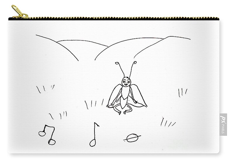 Line Drawings Zip Pouch featuring the drawing Musical Notes #1 by Sophia Landau