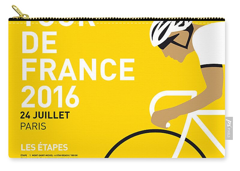 2016 Carry-all Pouch featuring the digital art My Tour De France Minimal Poster 2016 by Chungkong Art