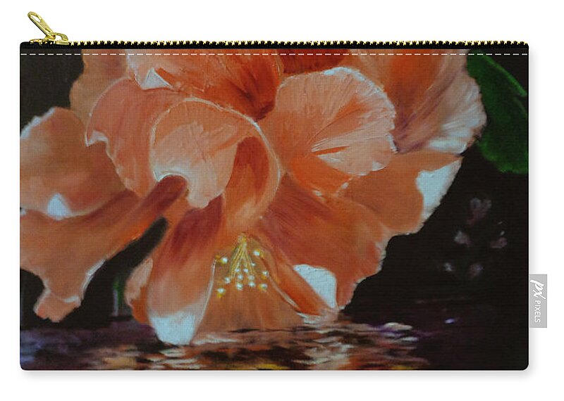 Flowers Zip Pouch featuring the painting My Hibiscus #1 by Arlen Avernian - Thorensen