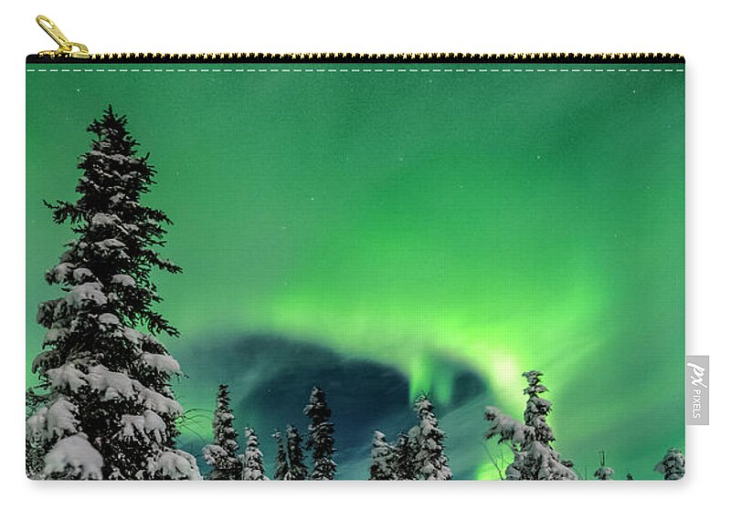 Alaska Zip Pouch featuring the photograph Neon Explosion #1 by Robert Fawcett