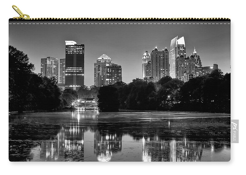 Night Carry-all Pouch featuring the photograph Night Atlanta.Piedmont Park lake. by Anna Rumiantseva