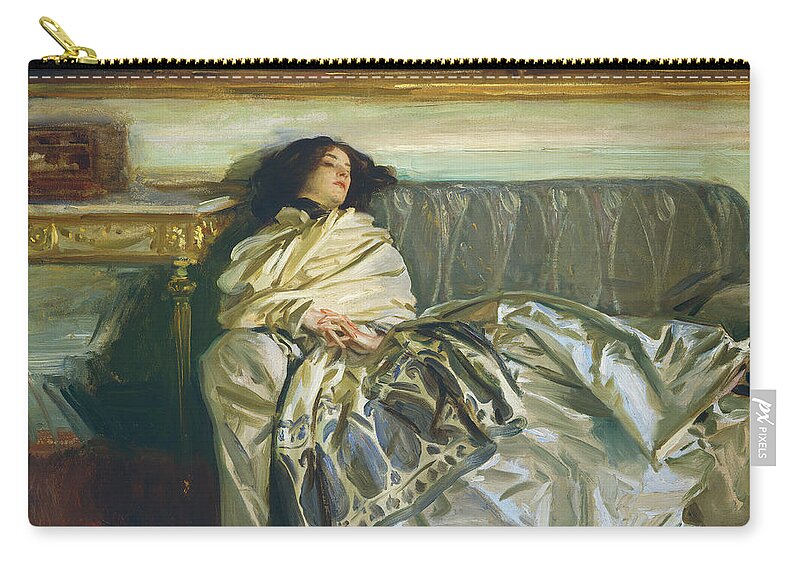 John Singer Sargent Zip Pouch featuring the painting Nonchaloir #1 by John Singer Sargent