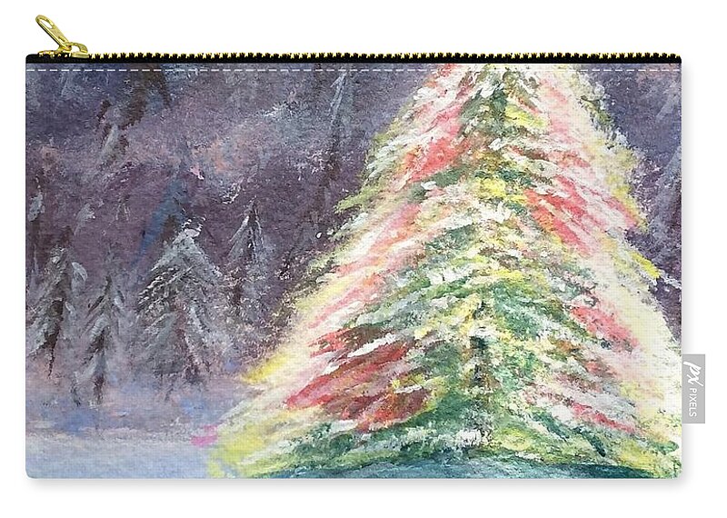 Christmas Tree Carry-all Pouch featuring the painting Oh Christmas Tree by Deborah Naves