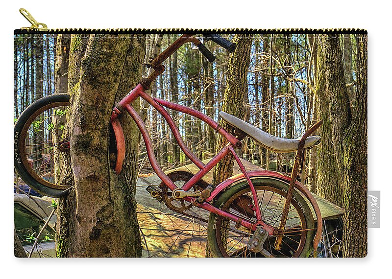 Bicycle Zip Pouch featuring the photograph Oh No #1 by Dennis Dugan