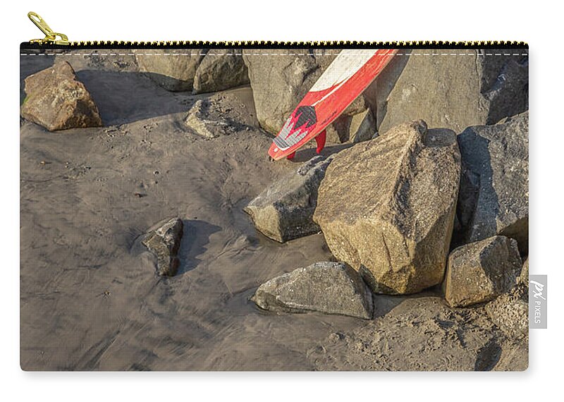 Beach Zip Pouch featuring the photograph On the Rocks #1 by Peter Tellone