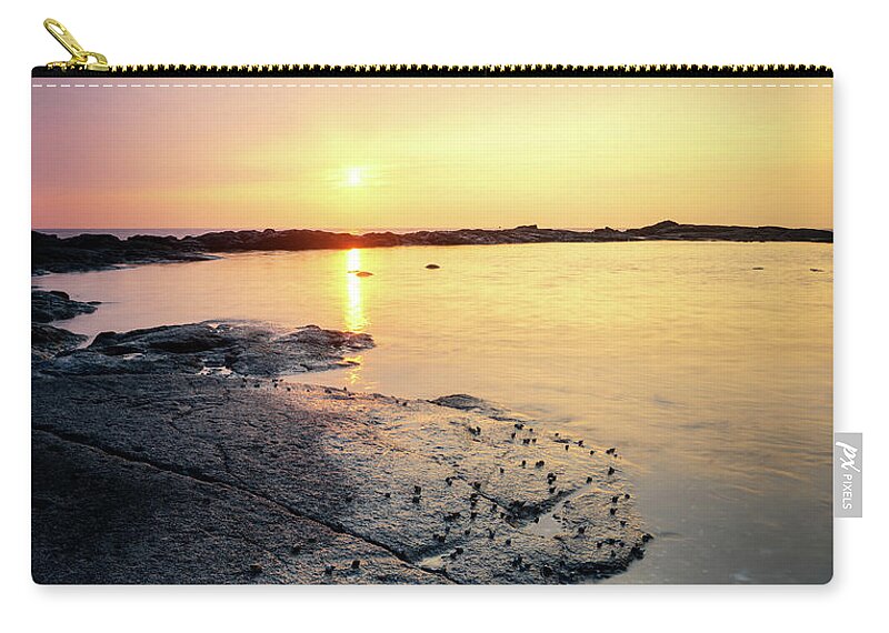 Hawaii Zip Pouch featuring the photograph O'oma Sunset #1 by Christopher Johnson