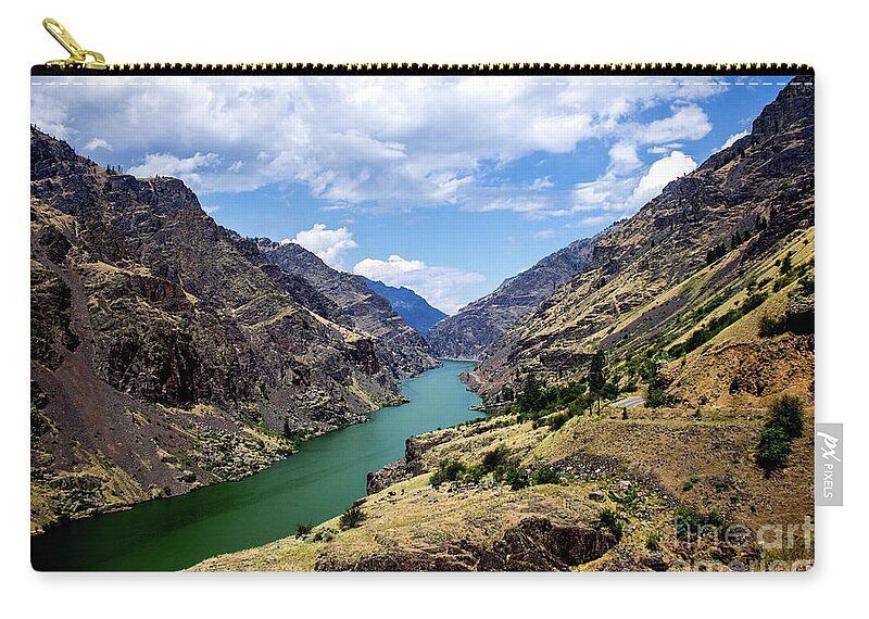 Boise Idaho Zip Pouch featuring the photograph Oxbow Dam Tailwater Idaho Journey Landscape Photography by Kaylyn Franks by Kaylyn Franks