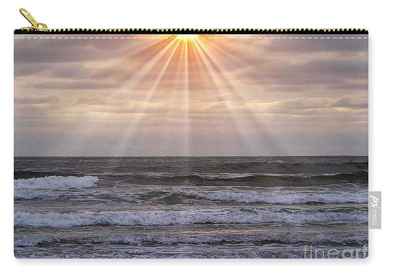 Sunset Zip Pouch featuring the photograph Pacific Sunset by Charles Robinson
