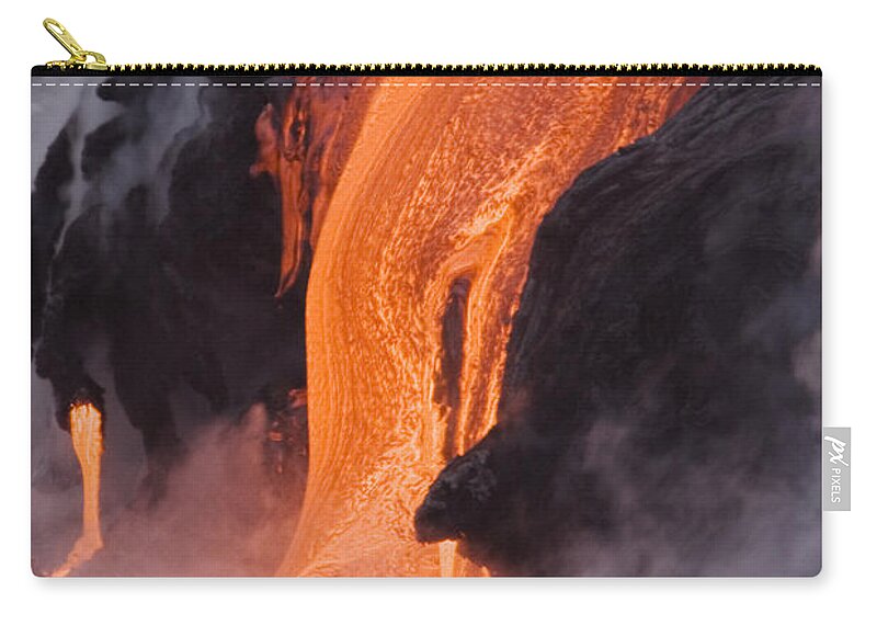Active Zip Pouch featuring the photograph Pahoehoe Lava Flow #1 by Ron Dahlquist - Printscapes