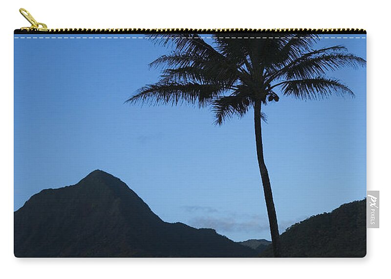 Bright Zip Pouch featuring the photograph Palm and Blue Sky #1 by Dana Edmunds - Printscapes