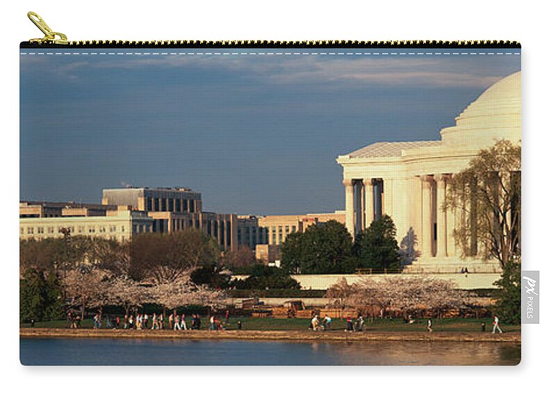 Photography Zip Pouch featuring the photograph Panoramic View Of Jefferson Memorial #1 by Panoramic Images