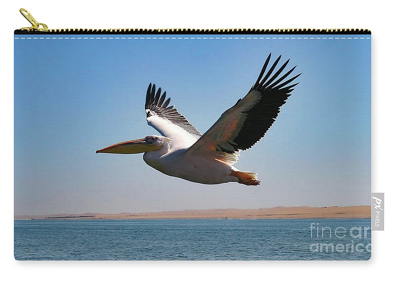 Pelican Zip Pouch featuring the photograph Pelican #1 by Smart Aviation