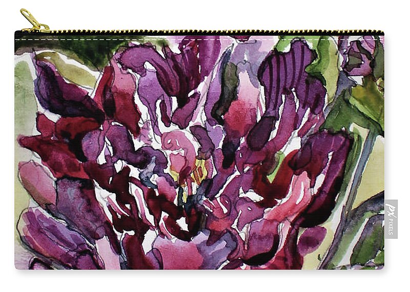 Peonies Zip Pouch featuring the painting Peonies #1 by Mindy Newman