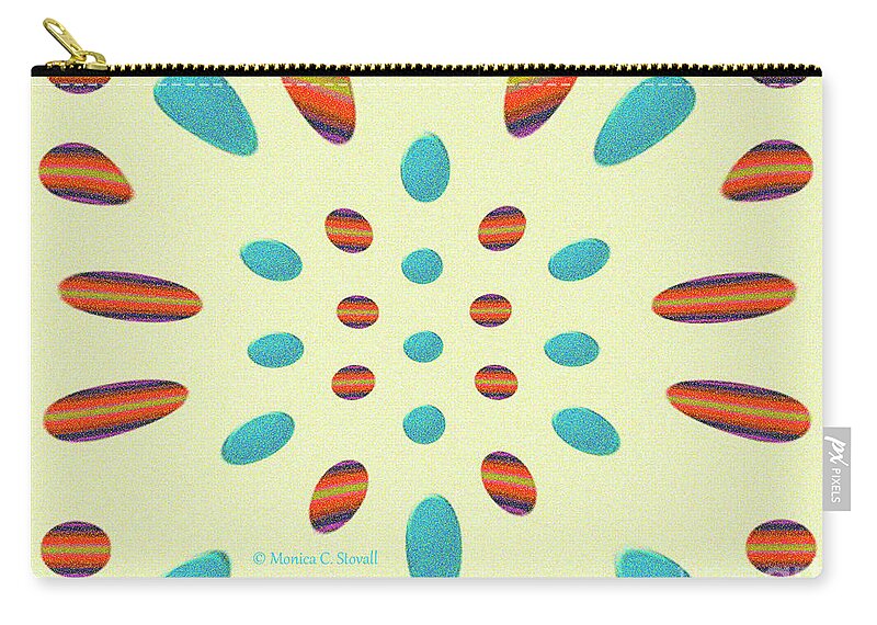 Graphic Design Zip Pouch featuring the digital art Petals N Dots P7 #1 by Monica C Stovall