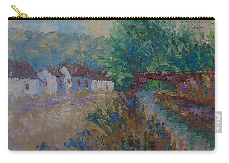 Provence Zip Pouch featuring the painting Petit village de Provence #1 by Frederic Payet