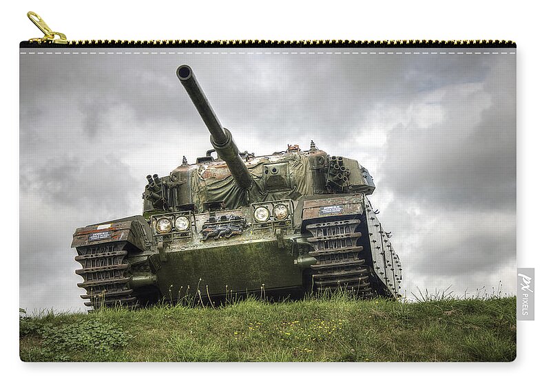 Tank Zip Pouch featuring the photograph Tank by Gouzel -