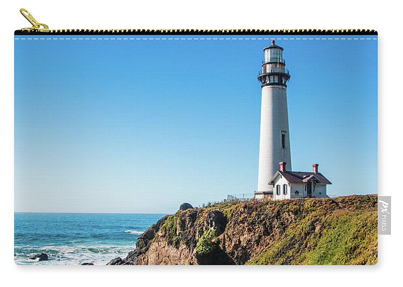Coastline Carry-all Pouch featuring the photograph Pigeon Point Lighthouse on highway No. 1, California by Amanda Mohler