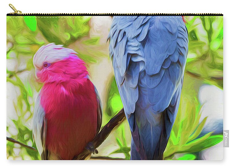 Pink Galahs Zip Pouch featuring the photograph Pink galahs #1 by Sheila Smart Fine Art Photography