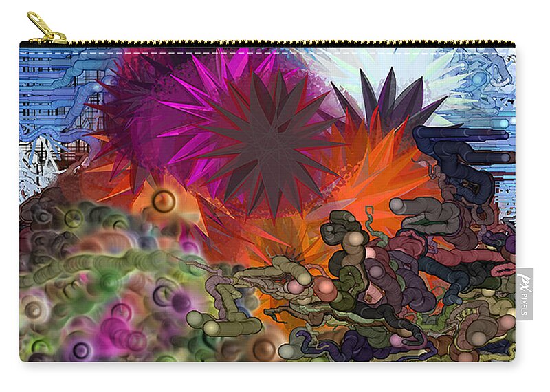 Digital Zip Pouch featuring the painting Having Fun #1 by Richard Baron