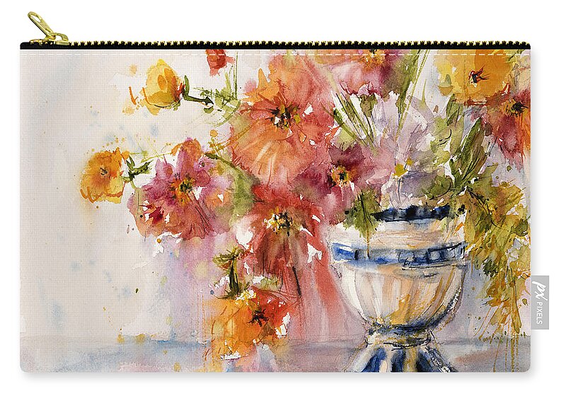 Flower Carry-all Pouch featuring the painting Poppies by Judith Levins