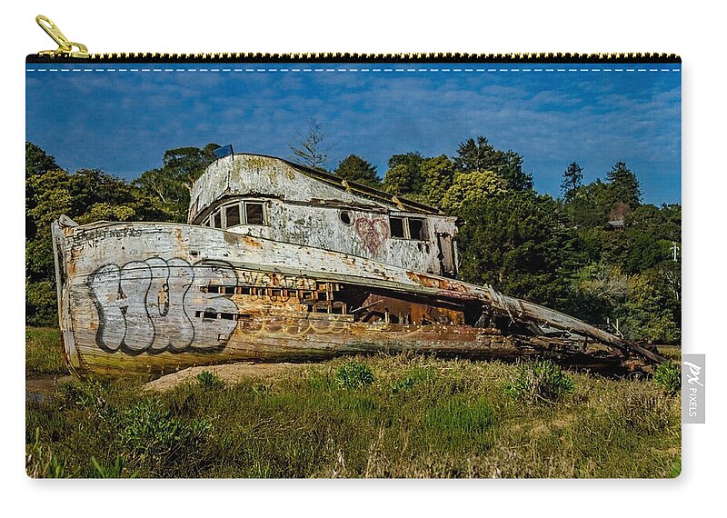 The Pt Reyes Zip Pouch featuring the photograph Port Side Of The Pt Reyes by Bill Gallagher