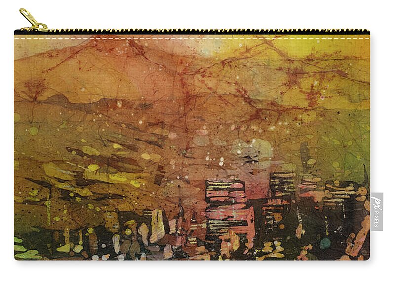 Art Prints Zip Pouch featuring the painting Portland Sunrise #1 by Ryan Fox