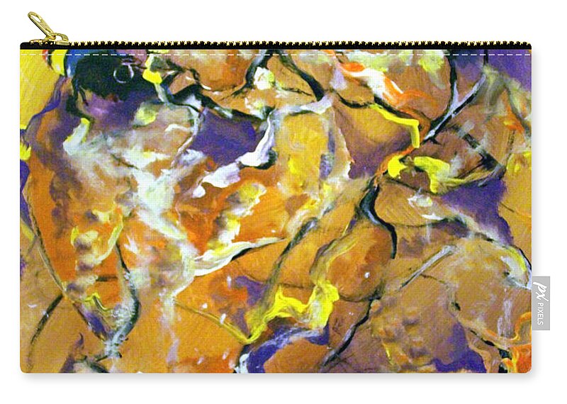  Zip Pouch featuring the painting Praise Dance #1 by Raymond Doward