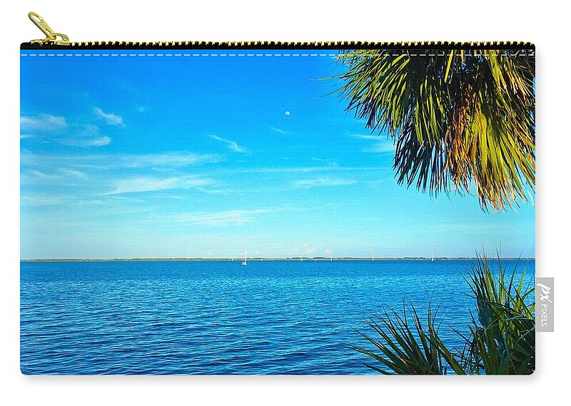Blue Skies Zip Pouch featuring the photograph Private Paradise #1 by Carlos Avila