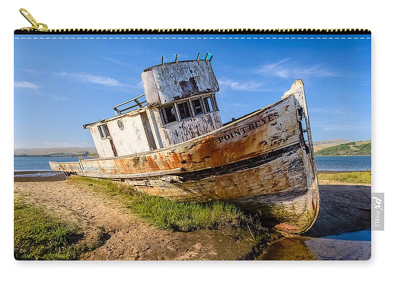 Pt Reyes Zip Pouch featuring the photograph Pt Reyes #1 by Mike Ronnebeck