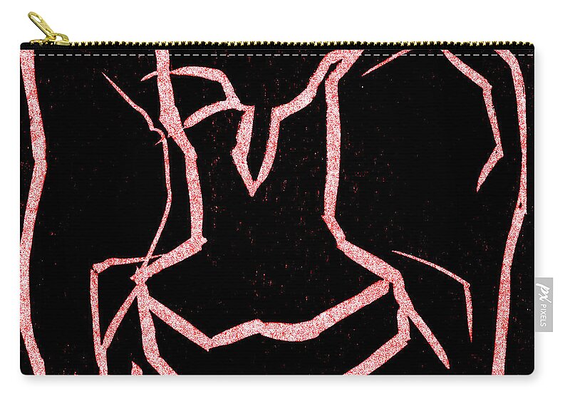 Nude Zip Pouch featuring the digital art Reclining nude #1 by Edgeworth Johnstone
