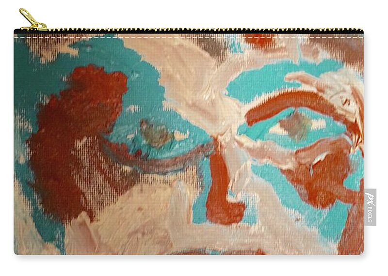 Red Zip Pouch featuring the painting Red White and Blue #2 by Shea Holliman