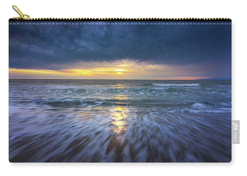Beach Zip Pouch featuring the photograph Redondo Beach Sunset #1 by Andy Konieczny