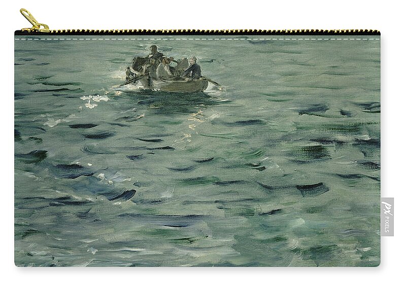 Edouard Manet Zip Pouch featuring the painting Rochefort's Escape #4 by Edouard Manet