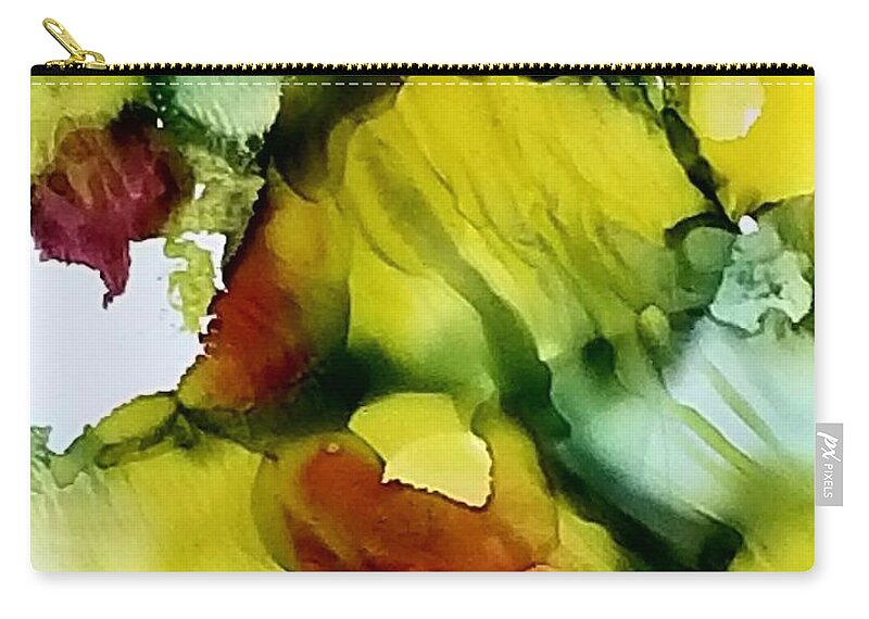 Abstract Zip Pouch featuring the painting Rocks #1 by Donna Perry