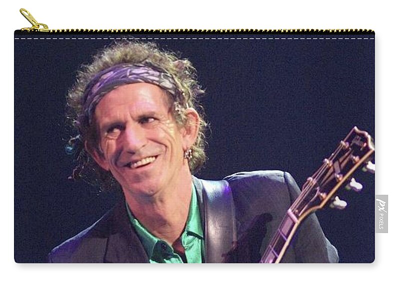 Rolling Stones Zip Pouch featuring the photograph Keith Richards - Rolling Stones by Concert Photos