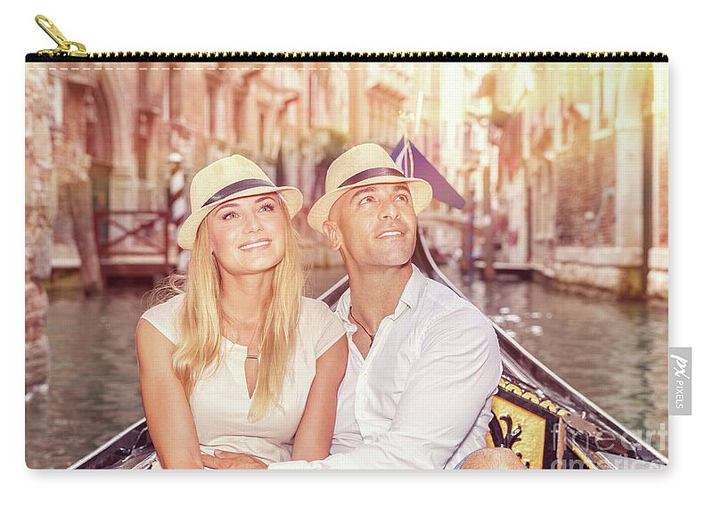 Boat Zip Pouch featuring the photograph Romantic travel to Europe #1 by Anna Om