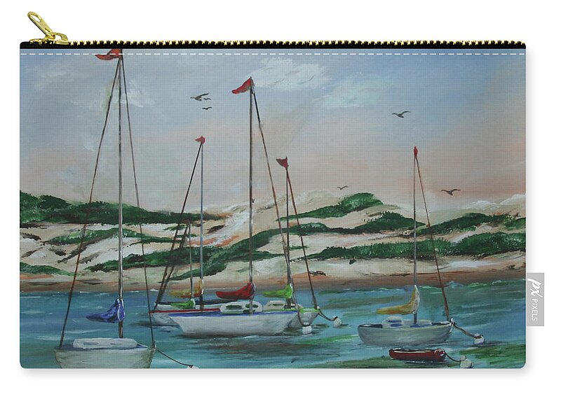 Safe Harbor Zip Pouch featuring the painting Safe Harbor #2 by Gail Daley