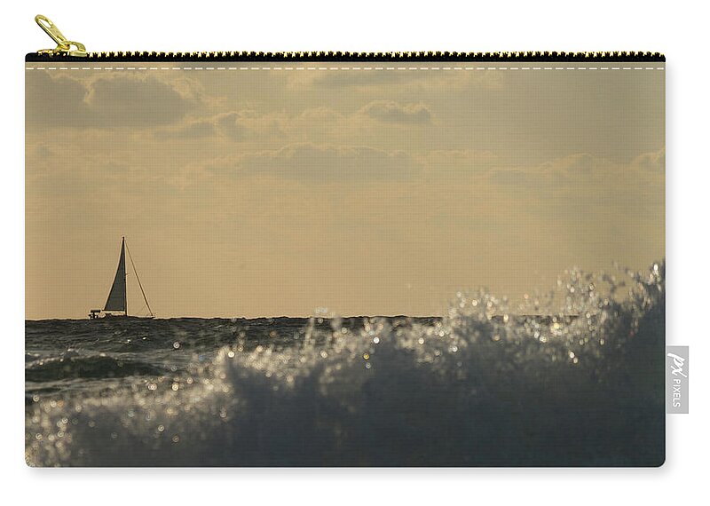 Florida Zip Pouch featuring the photograph Sailboat Surf Delray Beach Florida #1 by Lawrence S Richardson Jr