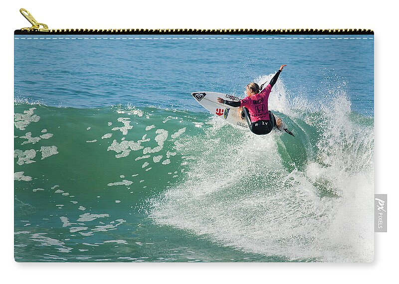 Surfers Zip Pouch featuring the photograph Sally Fitzgibbons #1 by Waterdancer