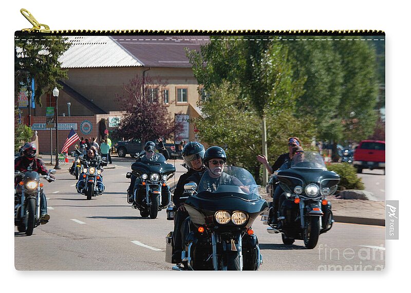 Motorcycle Zip Pouch featuring the photograph Salute to Veterans Bike Rally #1 by Steven Krull