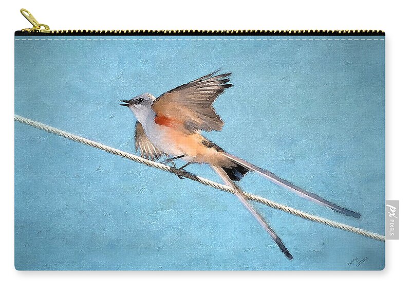 Scissor-tailed Flycatcher Zip Pouch featuring the photograph Scissor-tailed Flycatcher #1 by Betty LaRue